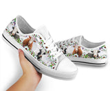 Cute Cow Flower Low Top Shoes For Women, Shoes For Men Custom Shoes