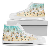 Turtle Going To The Sea High Top Shoes For Women, Shoes For Men Custom Shoes