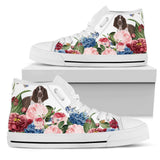 English Springer Spaniel Flower High Top Shoes For Women, Shoes For Men Custom Shoes