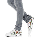 Cute Cow Flower Low Top Shoes For Women, Shoes For Men Custom Shoes