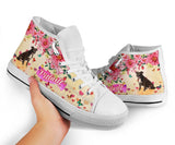 Cute Pitbull Flower High Top Shoes For Women, Shoes For Men Custom Shoes
