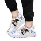 Shih Tzu Flowers Sneakers Shoes For Women, Shoes For Men Sneaker Custom Shoes