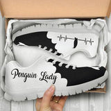 Penguin Black White Sneakers Shoes For Women, Shoes For Men Sneaker Custom Shoes