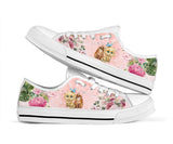Cats Flower Low Top Shoes For Women, Shoes For Men Custom Shoes