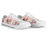 Shih Tzu Flower Low Top Shoes For Women, Shoes For Men Custom Shoes