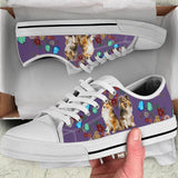 Shelties Flowers Butterfly Low Top Shoes For Women, Shoes For Men Custom Shoes