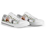 Cute Cow Flower Low Top Shoes For Women, Shoes For Men Custom Shoes