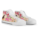 Cute Pitbull Flower High Top Shoes For Women, Shoes For Men Custom Shoes