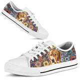 Golden Polygon Low Top Shoes For Women, Shoes For Men Custom Shoes
