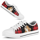Corgi Buffalo Plaid Christmas Low Top Shoes For Women, Shoes For Men Custom Shoes