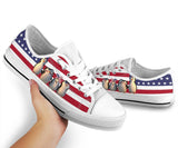 Penguin White Flag Low Top Shoes For Women, Shoes For Men Custom Shoes