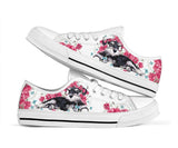 Schnauzer Flower And Butterfly Low Top Shoes For Women, Shoes For Men Custom Shoes