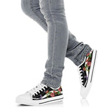 Butterflies Embroidery Rose Low Top Shoes For Women, Shoes For Men Custom Shoes