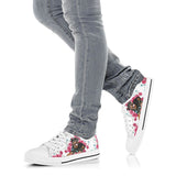 Rottweiler Flower And Butterfly Low Top Shoes For Women, Shoes For Men Custom Shoes