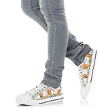 Cute Golden Retriever Flower Low Top Shoes For Women, Shoes For Men Custom Shoes