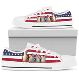 Penguin White Flag Low Top Shoes For Women, Shoes For Men Custom Shoes