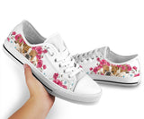 Bulldog Flower And Butterfly Low Top Shoes For Women, Shoes For Men Custom Shoes