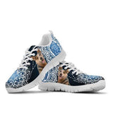 Heeler Blue Flowers Sneakers Shoes For Women, Shoes For Men Sneaker Custom Shoes