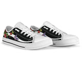 Butterflies Embroidery Rose Low Top Shoes For Women, Shoes For Men Custom Shoes