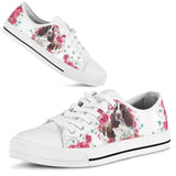 English Spinger Spaniel Flower And Butterfly Low Top Shoes For Women, Shoes For Men Custom Shoes
