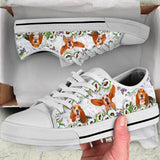 Dachshund Flower Low Top Shoes For Women, Shoes For Men Custom Shoes