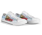 Red Car Golden Retriever Low Top Shoes For Women, Shoes For Men Custom Shoes