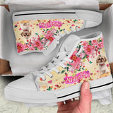 Cute Shih Tzu Flower High Top Shoes For Women, Shoes For Men Custom Shoes