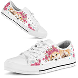 Corgi Flower And Butterfly Low Top Shoes For Women, Shoes For Men Custom Shoes
