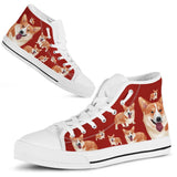 Corgi Red High Top Shoes For Women, Shoes For Men Custom Shoes