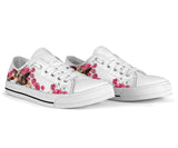 German Shepherd Flower And Butterfly Low Top Shoes For Women, Shoes For Men Custom Shoes