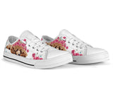 Poodle Flower And Butterfly Low Top Shoes For Women, Shoes For Men Custom Shoes