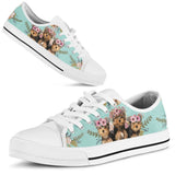 Yorkshire Terrier Flower Low Top Shoes For Women, Shoes For Men Custom Shoes