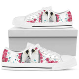 Penguin Flower And Butterfly Low Top Shoes For Women, Shoes For Men Custom Shoes