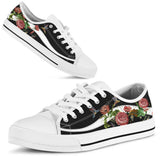 Hummingbird Embroidery Rose Low Top Shoes For Women, Shoes For Men Custom Shoes