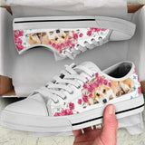 Corgi Flower And Butterfly Low Top Shoes For Women, Shoes For Men Custom Shoes