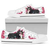Bernese Mountain Flower And Butterfly Low Top Shoes For Women, Shoes For Men Custom Shoes