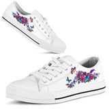 Butterfly Flowers Low Top Shoes For Women, Shoes For Men Custom Shoes