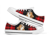 Corgi Buffalo Plaid Christmas Low Top Shoes For Women, Shoes For Men Custom Shoes