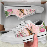 German Shepherd Flower Low Top Shoes For Women, Shoes For Men Custom Shoes