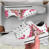 Pitbull Flower And Butterfly Low Top Shoes For Women, Shoes For Men Custom Shoes