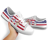 Cow White Flag Low Top Shoes For Women, Shoes For Men Custom Shoes