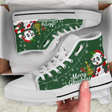 Panda Green Christmas High Top Shoes For Women, Shoes For Men Custom Shoes