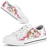 Bulldog Flowers And Butterfly Low Top Shoes For Women, Shoes For Men Custom Shoes