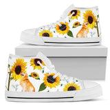 Golden Retriever Sunflower High Top Shoes For Women, Shoes For Men Custom Shoes
