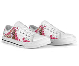 Pitbull Flower And Butterfly Low Top Shoes For Women, Shoes For Men Custom Shoes