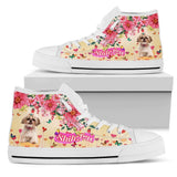 Cute Shih Tzu Flower High Top Shoes For Women, Shoes For Men Custom Shoes