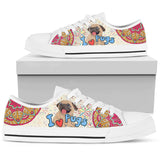 I Love Pug Low Top Shoes For Women, Shoes For Men Custom Shoes