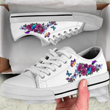 Butterfly Flowers Low Top Shoes For Women, Shoes For Men Custom Shoes