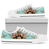 Yorkshire Terrier Flower Low Top Shoes For Women, Shoes For Men Custom Shoes
