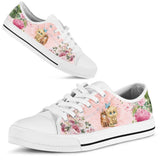 Cats Flower Low Top Shoes For Women, Shoes For Men Custom Shoes